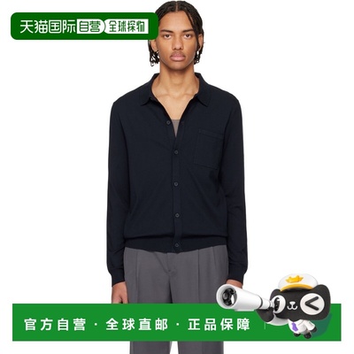 1h可退 香港直邮boss 雨果 男士 海军蓝 Regular-Fit Ribbed Trim