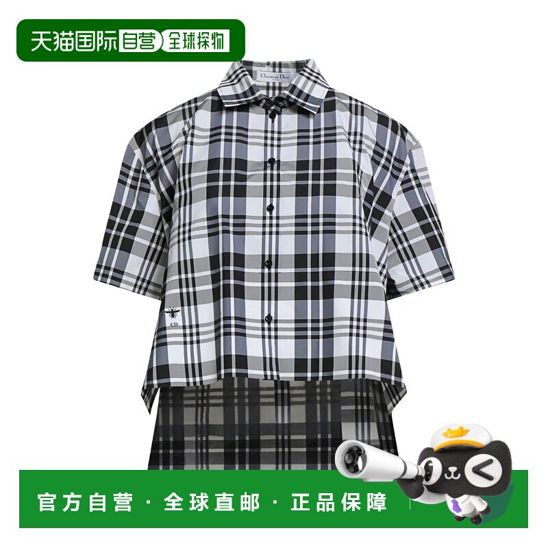 1h可退 香港直邮DIOR 迪奥 女士 Blouses 花纹衬衫 black黑色 舒