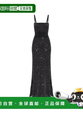 香港直邮Alaia 亮片针织连衣裙 AA9R2897K149C长裙鱼尾裙