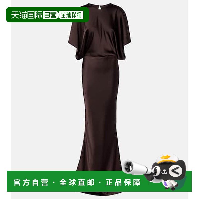 1h可退 香港直邮NORMA KAMALI 诺玛 卡玛丽 女士 Obie 垂褶缎面睡
