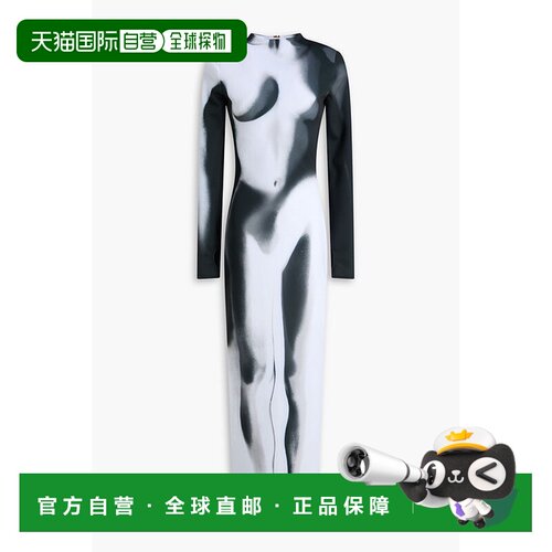 香港直邮Balmain 巴尔曼 女士 印花针织长款连衣裙 YF0RL045JE23