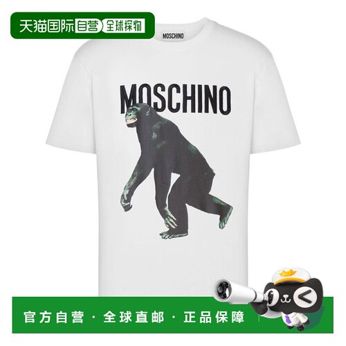 香港直邮Moschino 莫斯奇诺 男士 and Polos T恤白色上衣 251ZZA0