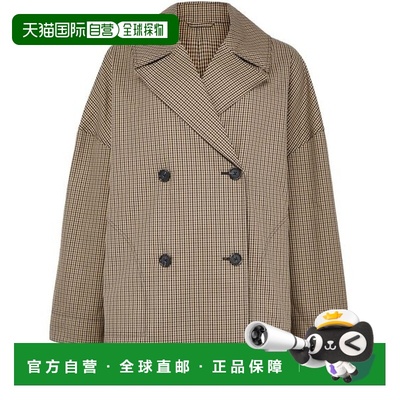 自营欧洲直邮Toteme Outerwear女士米色/棕色/黑色有机棉格纹夹克
