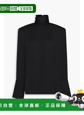 香港直邮ANINE BING 女士 Josephine 真丝混纺缎面高领上衣 A0710