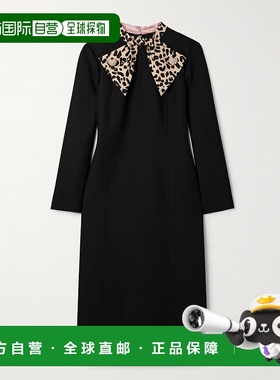 1h可退 香港直邮Valentino 华伦天奴 女士 黑色绉纱连衣裙 7B3VAD