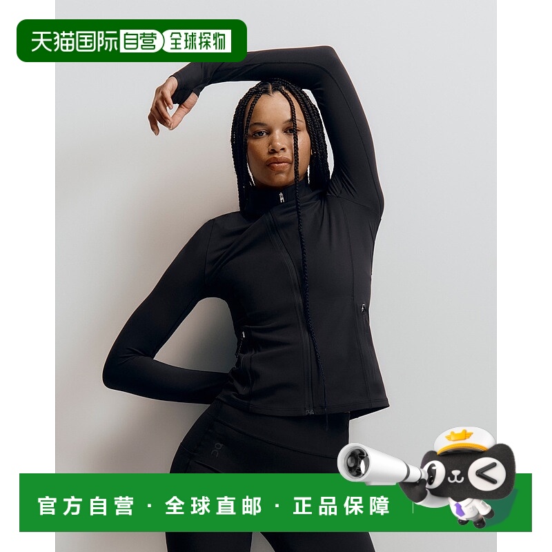 自营欧洲直邮ON昂跑 Studio系列女士黑色聚酯纤维拉链口袋外套
