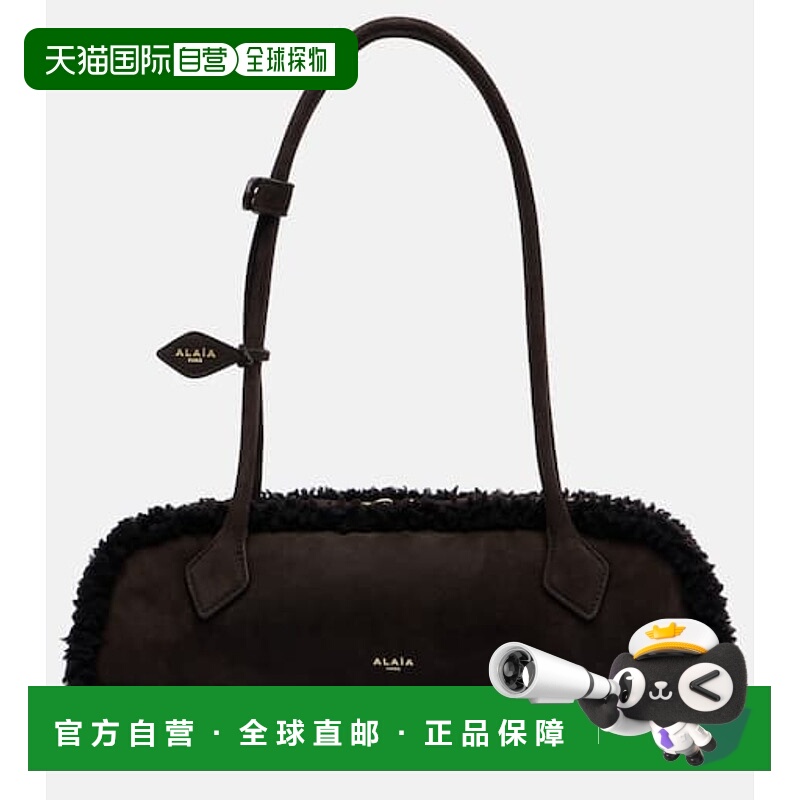 香港直邮alaia 女士 Le Teckel 中号绒面革肩包 brown棕色 舒适时