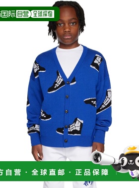 1h可退 香港直邮AMIRI 女童 蓝色 Skel Top 儿童开衫童装 PS23KKC