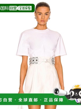 1h可退 香港直邮Alaia 女士 束腰T恤 AA9H02771J017 white白色 舒
