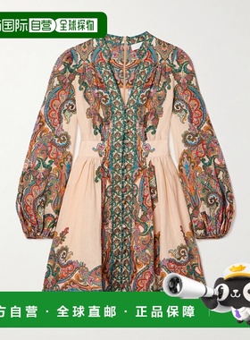 1h可退 香港直邮ZIMMERMANN 女士 OTTIE 深V迷你连衣裙 7043DSS24