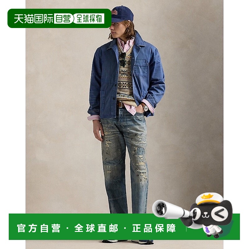 欧洲直邮RalphLauren拉夫劳伦 Polo经典复古破旧牛仔裤直筒裤