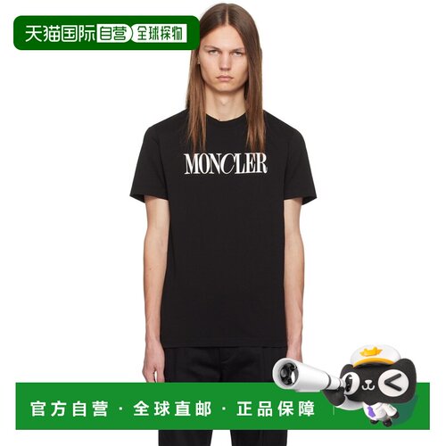香港直邮Moncler 盟可睐 男士 黑色印花 T 恤 J20918C0003189A17