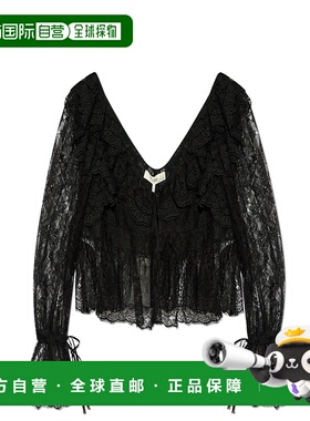 1h可退 香港直邮Chloe 蔻依 女士 蕾丝 V 领短款上衣 CH25SHT1540