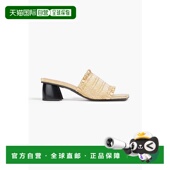 甘尼 女士 荷叶边金属感仿皮凉鞋 香港直邮GANNI 单鞋 S20894913