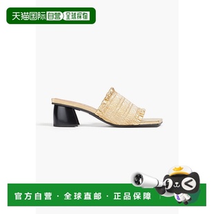 单鞋 香港直邮GANNI 荷叶边金属感仿皮凉鞋 女士 S20894913 甘尼