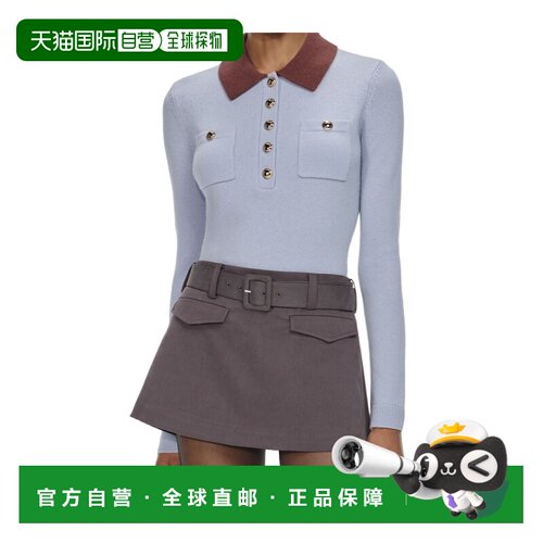 1h可退 香港直邮SELF-PORTRAIT 女士POLO衫 AW25021TBL AW2025 浅