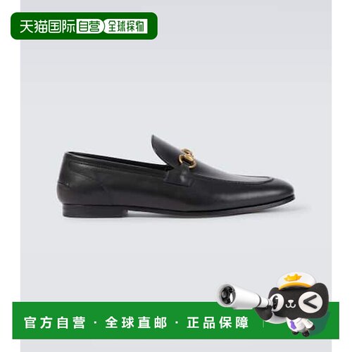 1h可退 香港直邮Gucci 古驰 男士 Jordaan 马衔扣皮质乐福鞋男鞋