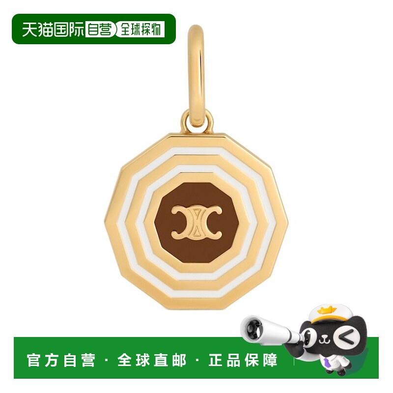 香港直邮Celine CELINE TRIOMPHE金色饰面十边形徽章挂饰 B103A6A