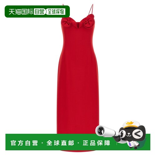 MAGDA BUTRYM 女士连衣裙 134726RED AW2026 红色 饰花羊毛混纺绉
