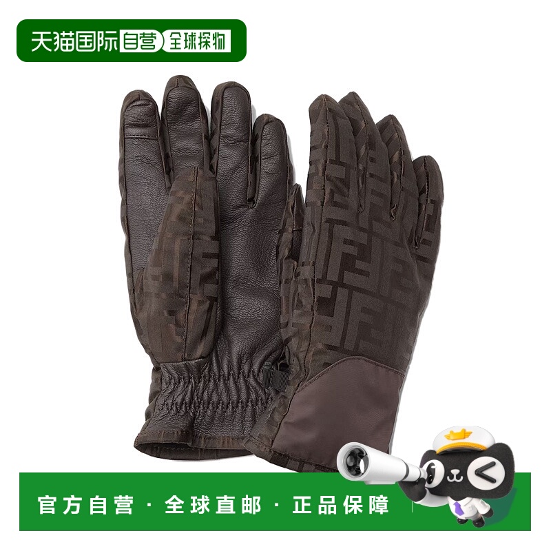 1h可退 香港直邮Fendi 芬迪 女士 FF提花滑雪手套 FAC087AT91