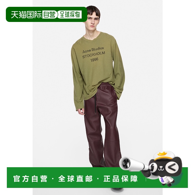 欧洲直邮ACNE（2025）徽标T恤 - 宽松版型印花长袖