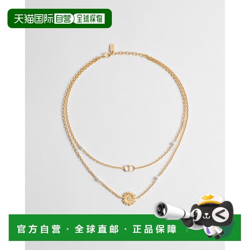 自营欧洲直邮Dior迪奥 CD Multi Flowers女士金色金属树脂珍珠水