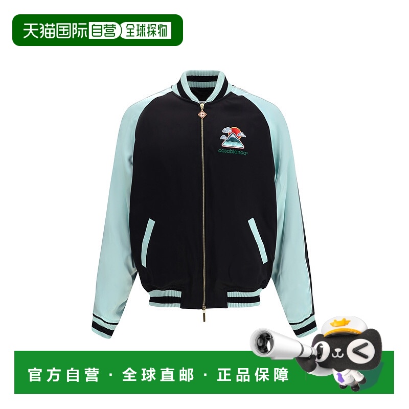 香港直邮Casablanca 男士 Two-tone 缎面短夹克 MPF25JK38301BLAC