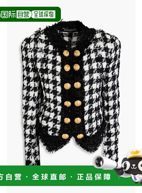 香港直邮Balmain 巴尔曼 女士 金属感花呢夹克 YF1SC038MB44