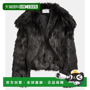 香港直邮Ami black黑色 Paris 人造皮草大衣 舒适时 女士 1h可退