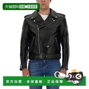 1h可退 香港直邮mcqueen 亚历山大 麦昆 男士 拼接机车皮夹克 712