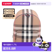 自营BURBERRY博柏利双肩背包经典 纺织格纹装 饰拉链配口袋新年礼物