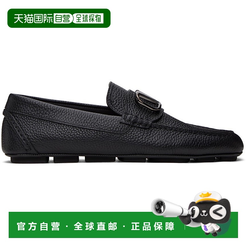 香港直邮valentino 华伦天奴 男士 黑色 VLogo Signature 乐福鞋