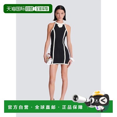1h可退 香港直邮Balmain 巴尔曼 女士 玫瑰细节连衣裙 CF0R4235JI