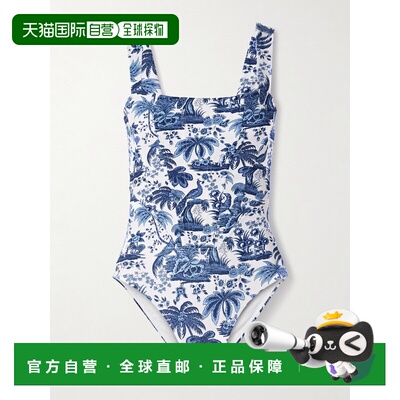1h可退 香港直邮Staud 女士 Adelaide 拼接印花再生泳衣 S25V5103