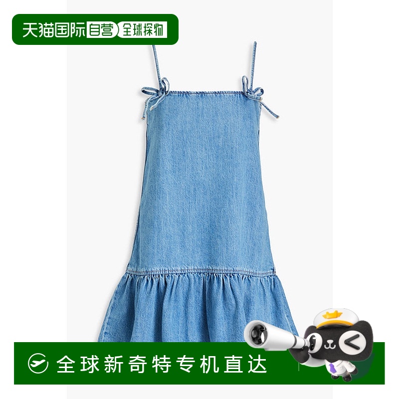 1h可退 香港直邮GANNI 甘尼 女士 蝴蝶结牛仔迷你连衣裙 J1376662
