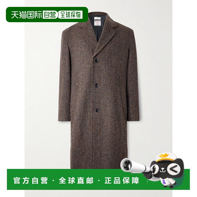 1h可退 香港直邮Lemaire 男士 Chesterfield 人字纹羊毛花呢大衣