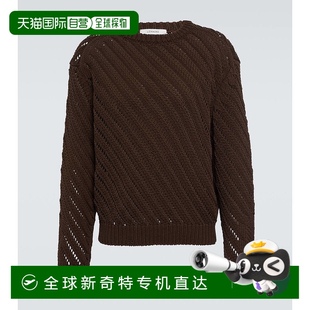 brown棕色 香港直邮Lemaire 004068 镂空棉混纺毛衣 舒适时 男士