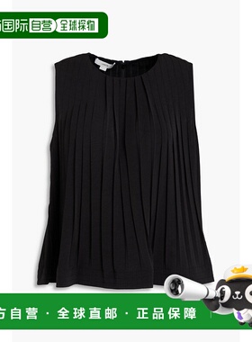 1h可退 香港直邮VINCE 女士 褶裥绉纱上衣 V126013111 black黑色