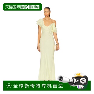 香港直邮Self 女士 1h可退 Portrait PF250 乔其纱褶边长款 连衣裙