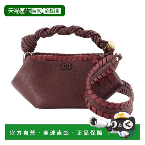 香港直邮GANNI 女士手拿包 C2100038936 AW2026 酒红色