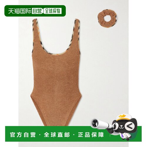 香港直邮Burberry 巴宝莉 女士 + Hunza G Faye Crinkle™ 格纹经