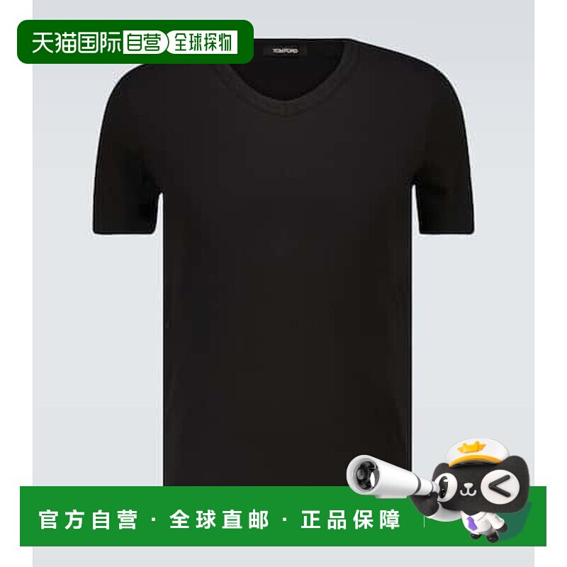 香港直邮Tom Ford 汤姆 福特 男士 弹力棉质V领T恤 000998男装