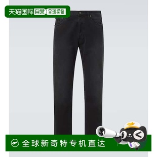 香港直邮Prada 男士 1h可退 普拉达 舒适时 直筒牛仔裤 black黑色