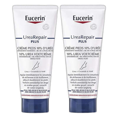 欧洲直邮Eucerin优色林UreaRepair PLUS足霜10%尿素2x100ml正品