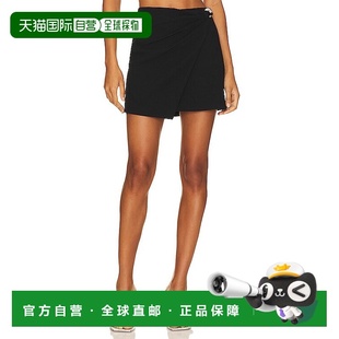 迷你半身裙 1h可退 黑檀木色裹式 女士 4233040E 香港直邮Simkhai