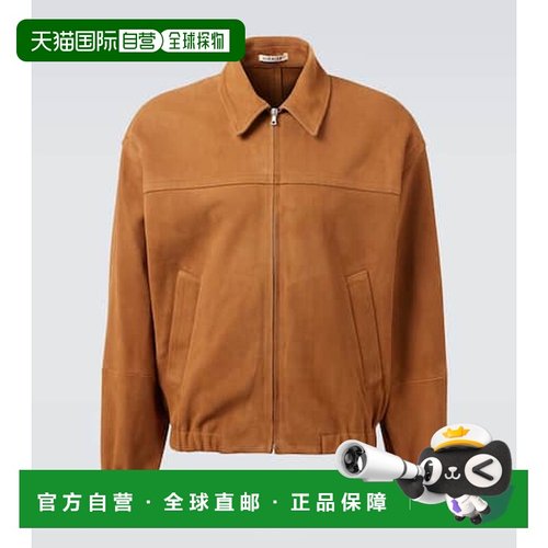 香港直邮AURALEE 男士 绒面革套头上衣 brown棕色 舒适时尚外套