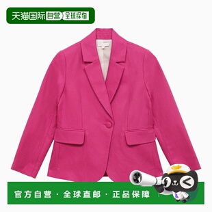 粉色单排扣亚麻棉质夹克童装 1h可退 女童 蔻依 香港直邮Chloe