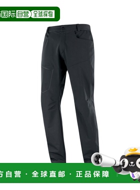 自营欧洲直邮Salomon Wayfarer男士黑色聚酰胺可调节腰围长裤