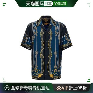 航海印花短袖 香港直邮Versace 男士 10039261A09 范思哲 纽扣衬衫