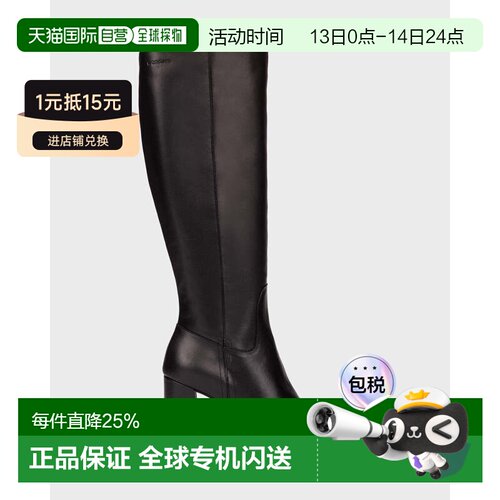 欧洲直邮Wonders西班牙 黑色尖头弹力高筒长靴 静奢优雅通勤 Memo